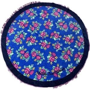 Matilda Jane Round Beach Bath Towel Fringe 60” Pink Rose